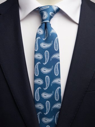 John Henric Men's Blue Tie Paisley Size 6,5