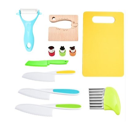Barnekjøkkenkniver Kjøkkensett Kjøkkenredskaper for barn Flerfarget