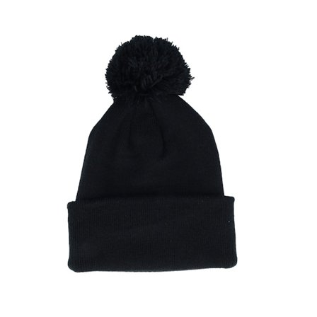 Beechfield - Svart pom Lue - Kids Black Junior Pom @ Hatstore