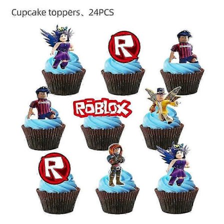 Roblox Fødselsdagsfest Dekoration Roblox Spil Sæt Service Borddug Ballon Kage Topper Baggrund Baby Showe Legetøj Festartikler