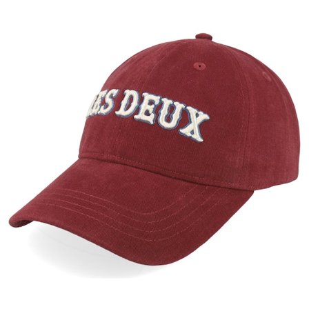 Les Deux - Nero adjustable Cappellino - Colourful Logo Fired Brick Red Dad Cap @ Hatstore