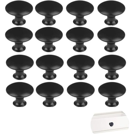 16x Skabsknopper Inklusive Monteringsbolt - Ø 30 mm - Skabsknop - Møbelknop - Møbelknopper - Håndtag - Til Badeværelse, Køkken, Skabe -