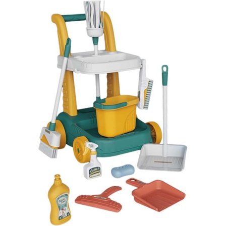 Rengjøringssett for barn, Leke-sett, Husholdningslekesett for gutter jenter barn småbarn i alderen 3+ år, Grønn, Stil B, Grønn
