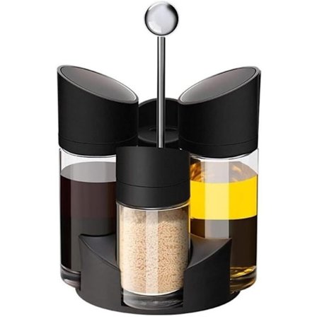 Krydderbeholder i glass, Sukkerskål, Kjøkkenkrukke med lokk, Krydderboks