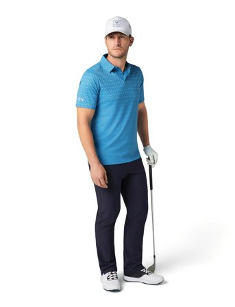 Callaway Engineered Chev Ombre Print Polo - Blue - L