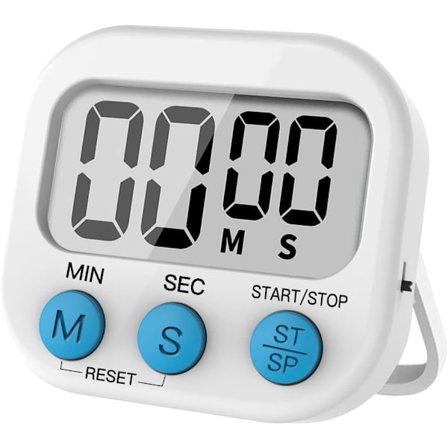 Køkkenur, Magnetisk nedtællingsur Stort LCD Digitalt madlavningsur Skærm Høj alarm Bagstativ Nedtælling og Stopur