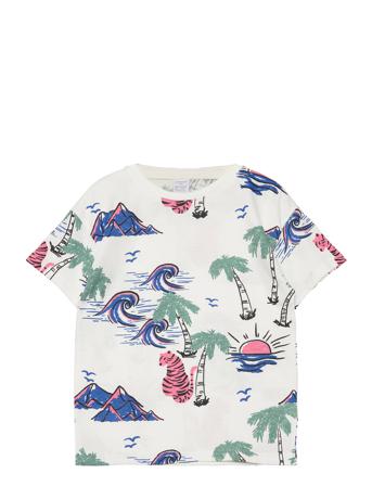 Top Ss Street Ocean Aop T-shirts Short-sleeved Vit Lindex