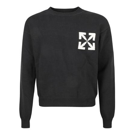 Off White, Round-neck Knitwear Czarny, Mężczyzna, Rozmiar: M
