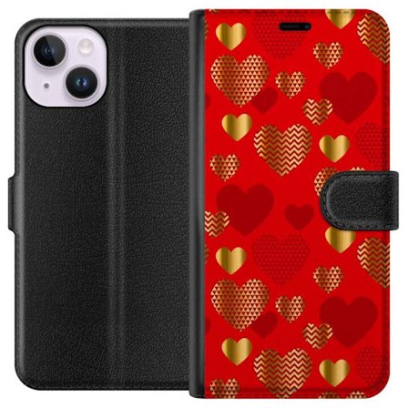 Kompatibelt Plånboksfodral till Apple Apple iPhone 15 GoldenHearts