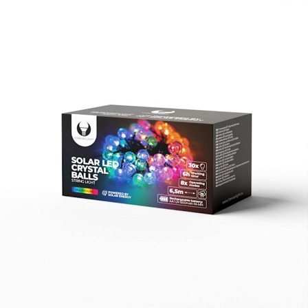 6.5m Dekorativa 30 Kristallkulor String Solar LED FOREVER