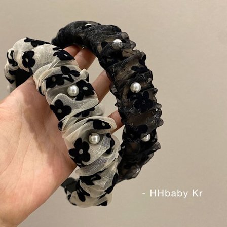 2 stk. hårbøyle søt hår-festet bred brem dekorativ stoff-dekket