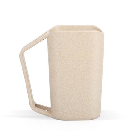 Krus i hvetehalm med tannbørsteholder for vann, melk, baderom 350ml