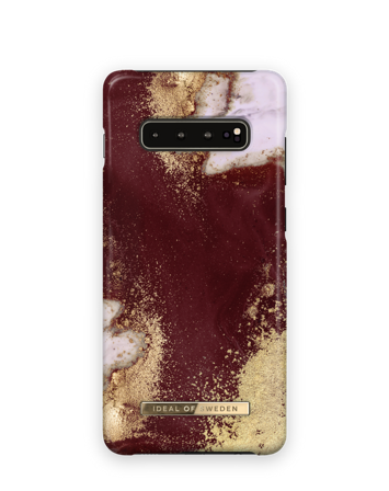 Fashion Case Galaxy S10+ Golden Burgundy Marble