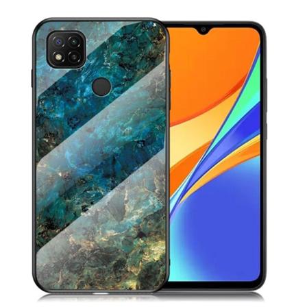 Fantasy Marble Xiaomi Redmi 9C Cover - Emerald marmor Blue
