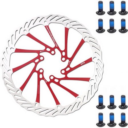 2-pak Cykelbremserotorer (203 mm), CNC-bearbejdet / 12 bolte, rød