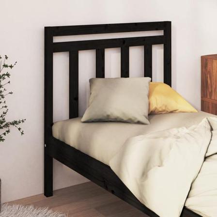 Vidaxl Sänggavel Svart 106x4x100 Cm Massiv Furu Svart