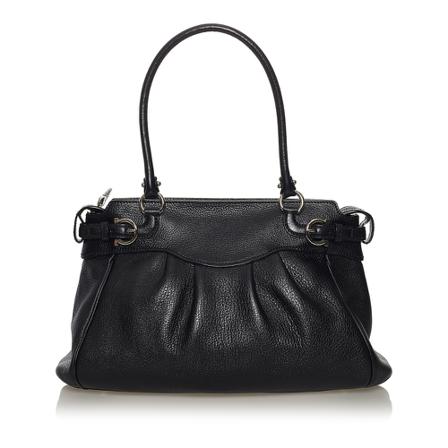 Salvatore Ferragamo Pre-owned, Gancini Leather Shoulder Bag Zwart, Dames, Maat:ONE Size