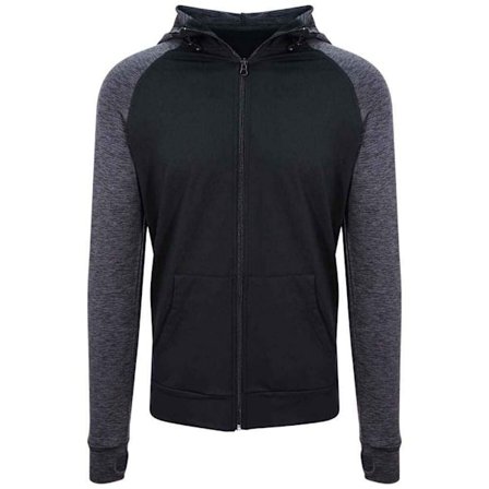 AWDis Cool Mens Full Zip Hoodie XXL Svart/Svart Slate