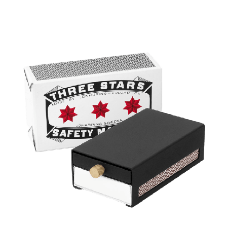 Solstickan Design Tändsticksfodral Three Stars Dekoration Svart ONESIZE