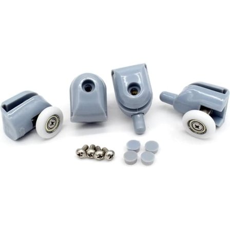 Suihkukaapin pyörät hiljaisiin ja pehmeästi liukuviin liukuoviin 23mm (4 kpl)