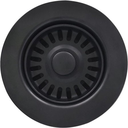 SHINING HOUSE Sort køkkenvask med kurvesi og låg Køkkenafløbsfilter til granit/ler køkkenvask (Diameter 114,3 mm)