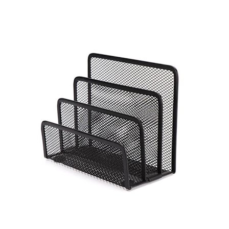 1 sortéringsboks i sort, lodret, af metalnet til breve, post