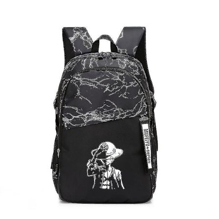 Ny stil rygsæk mandlige studerende skoletaske slidstærk computer taske lysende skoletaske sort