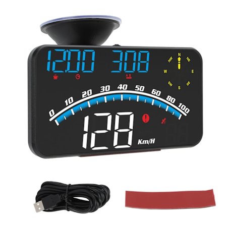 Smart HUD LED-skjerm High Definition Hastighetsalarm Multifunksjon GPS Speedometer Universal 5V for biler Lastebiler Blå