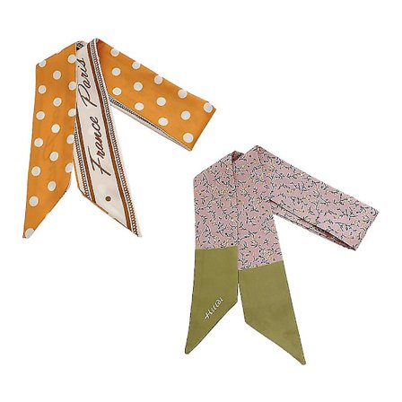 2-pack långa tunna chiffongscarfar - smala halsdukar midjebälten huvudbonader för kvinnor present