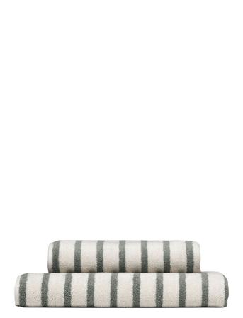 Everyday Stripe Cotton Towel Høie Of Scandinavia Green