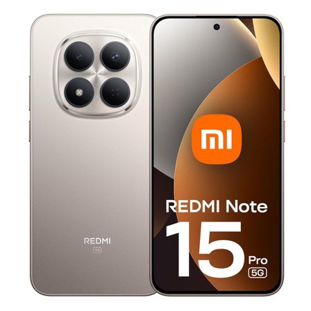 Xiaomi Redmi Note 15 Pro 5G 256GB (titanium) Smarttelefon, 6,83" AMOLED, 8GB RAM, 200+8 og 20MP kamera, IP68/IP69K