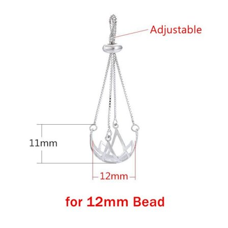 Stone Perle Holder Cage Pendant Stone Holder Pendant SØLV