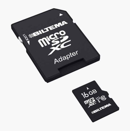 Biltema - Minnekort Micro SDHC 16 GB - Høykapasitetskort for Kamera, Smarttelefoner, Nettbrett, GPS, Kompatibel med Micro SDHC, Mekanisk 