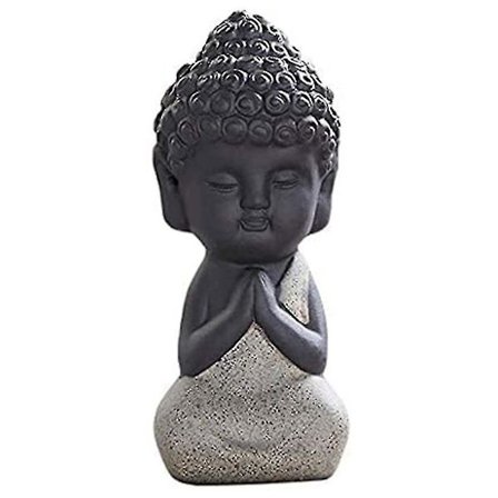 Keramiikka Buddha -patsas meditaatioveistos, teekannulle ja lemmikille