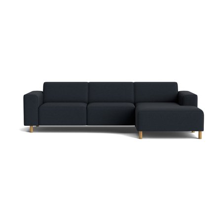 Seam Chaiselongue-Sofa, rechts, Loop Dunkelblau, modernes Design in Cord-Optik, bequeme Nozag-Federung, hoher Sitzkomfort, Höhe 78cm