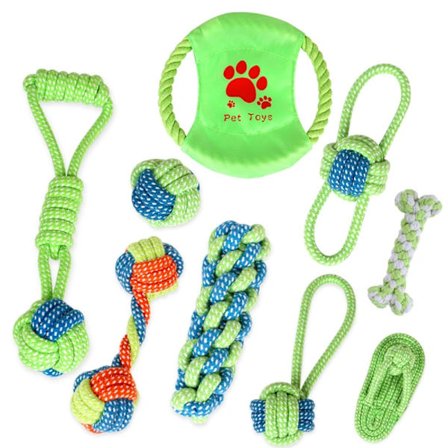 Hunde bomull tau leketøy, valpetenner leke, naturlig bomull ball tau