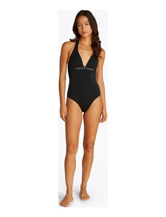Tommy Hilfiger Halter One Piece (Ext Sizes) - Black - M