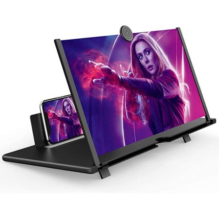 2025 Seneste Model 16" Skærmforstørrer til Mobiltelefon – 3D HD Forstørrelsesskærm Projektor til Film, Videoer og Gaming – Sammenklappelig