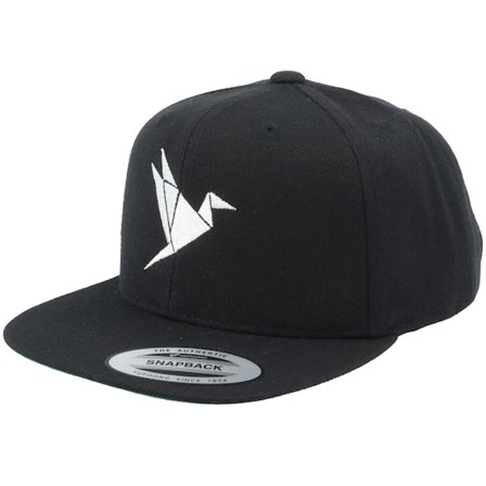 Kiddo Cap - Zwart snapback Cap - Kids Origami Paper Bird Black Snapback @ Hatstore