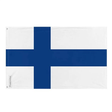 Flagga - Finland - 120 x 180 cm - Polyester - Fram/backsida - Metallöglor