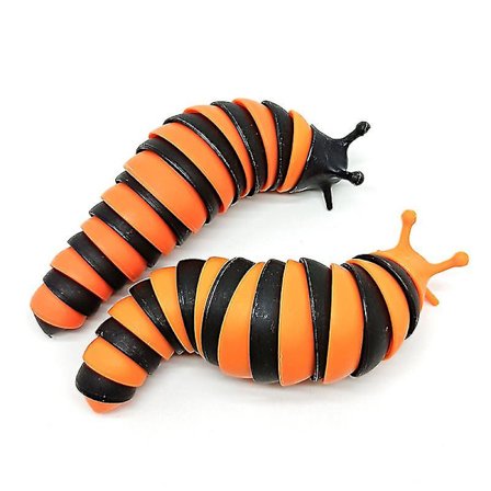 Fidget Slug Toy Articulating Stim Toy Hvit/svart, pop It Slug 3d Printed Articulated Slug Fidget Toy