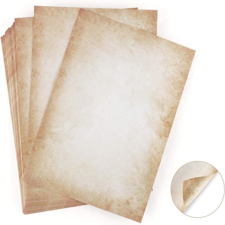 100 ark skriverpapir med mønster gammelt papir DIN A4 Absofin