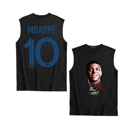 2023 Sommarfotbollsstjärna #10 MBAPPE Casual Vest Sports black 3XL