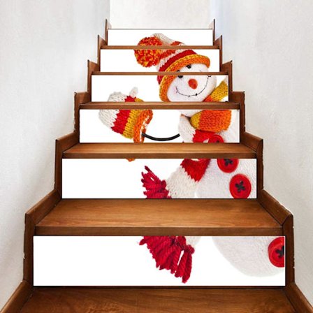 3D jule-trappe klistermærke trappe stiger klistermærke aftagelig S