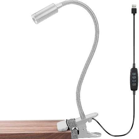 LED-tatueringslampa, Sänglampa med Klämma för Läsning, Flexibel Lampa