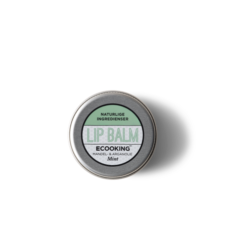 Ecooking Lip Balm Mint med E-Vitamin og Arganolie til Tørre og Sprukne Læber, Læbepomade