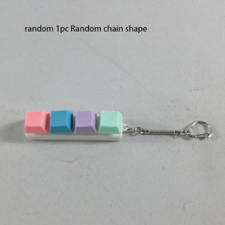 1 stk. Tastaturtast Fidget-nøkkelring for voksne - Flerfarget avslapningsleke med metallring og kjede, beroligende verktøy i plast for fokus og 