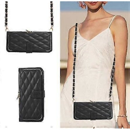 Crossbody Lanyard Dragkedja Läder Z Fold 5 Fodral, Fodral Kompatibelt Samsung Galaxy Z Fold 5 Lyxigt Handledsrep Flip Ställskydd