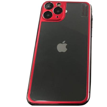 i11 Pro Max Skärmskydd Baksida Aluminium + Titanlegerings metall Röd