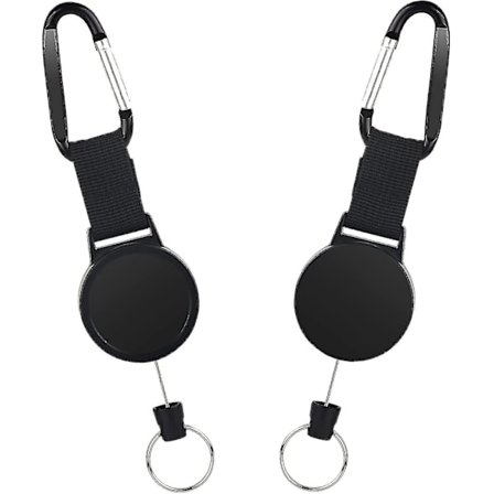 2 stk. uttrekkbar nøkkelring med nøkkelbrikke, uttrekkbar nøkkelrull nøkkelkjede med stålvaier